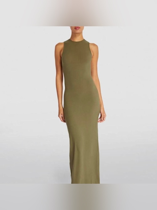 SKIMS Dresses & Skirts - SKIMS Soft Lounge Sleeveless Long Tank Dress- Army Green Women’s Size L